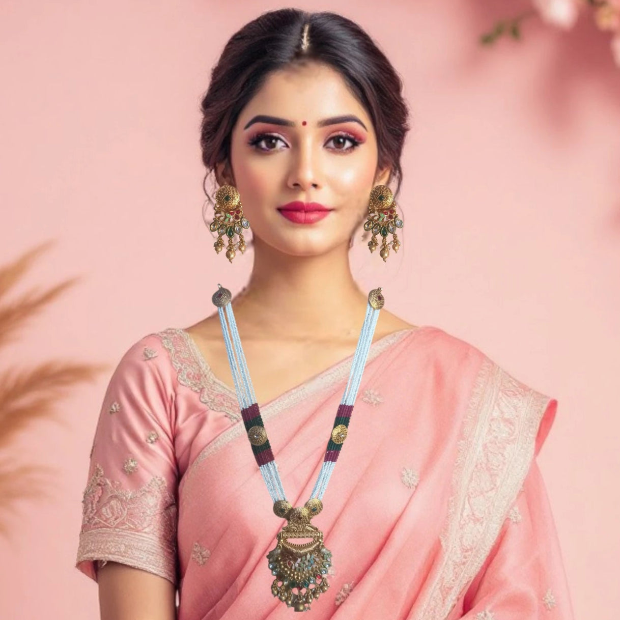 Multi colour Rajwadi Moti Haram MH01-Presra Fashions