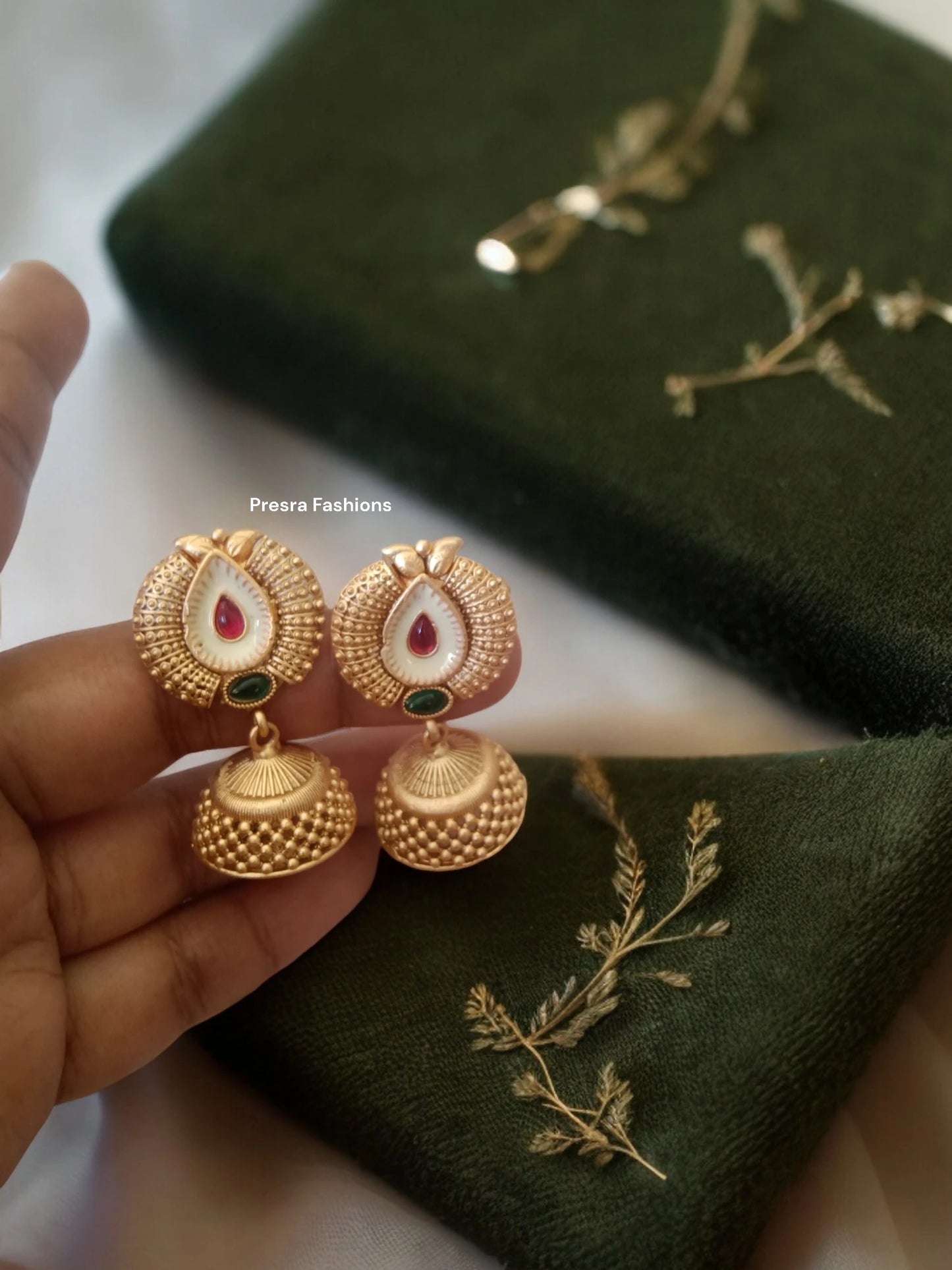 Rajwadi Choker C earrings-presra fashions04